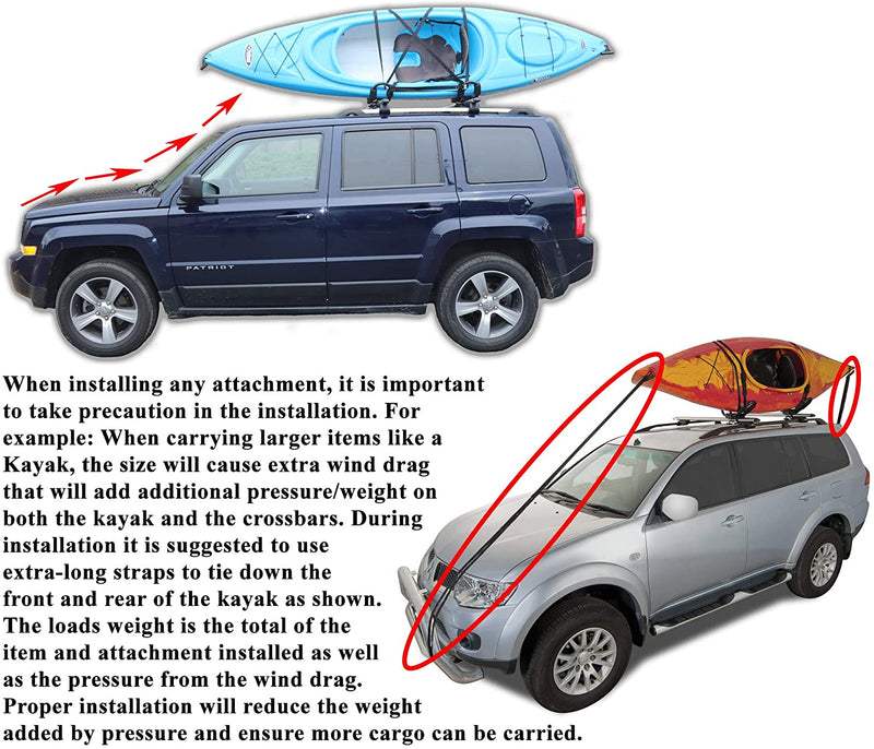 BRIGHTLINES Folding Kayak Roof Rack (Set of 2 Foldable Kayak, Canoe, SUP Carriers)