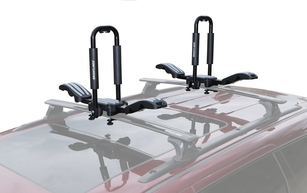 BrightLines Premium Double Folding Kayak Roof Rack Carrier that holds a Pair of Kayaks, or One Canoe or SUPs Paddleboards - USED