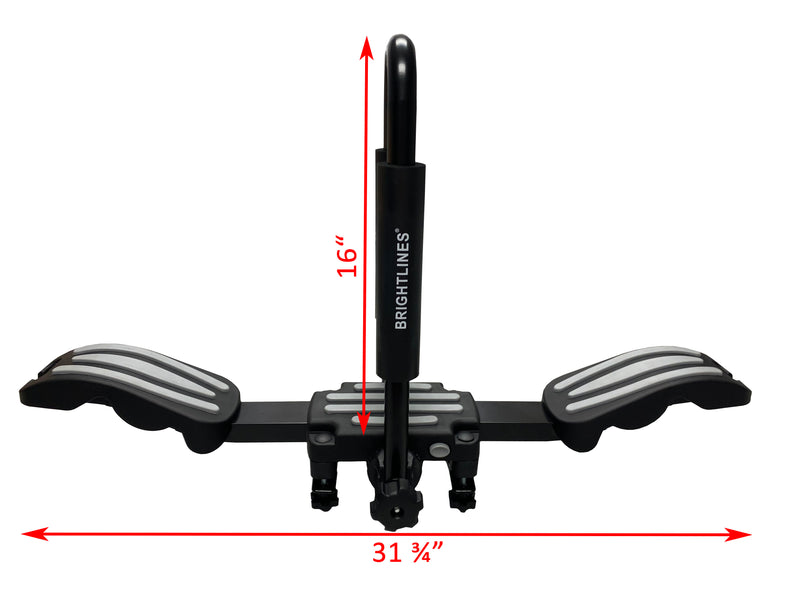 BRIGHTLINES 53" All Black Lockable Universal Cross Bars Roof Racks & Double Folding Kayak Roof Rack Combo Carrier That Holds a Pair of Kayaks, or One Canoe or SUPs Paddleboards
