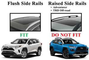 BRIGHTLINES Crossbars Roof Rack and Ski Rack Combo Replacement for 2019-2024 Toyota Rav4 LE XLE Limited (Up to 4 pairs skis or 2 snowboards)