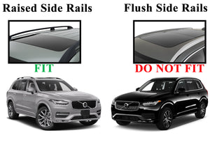 BrightLines Aero Roof Rack Crossbars Ski Rack Combo Compatible with Volvo Xc90 2016-2023 (Up to 6 pairs Skis or 4 Snowboards)